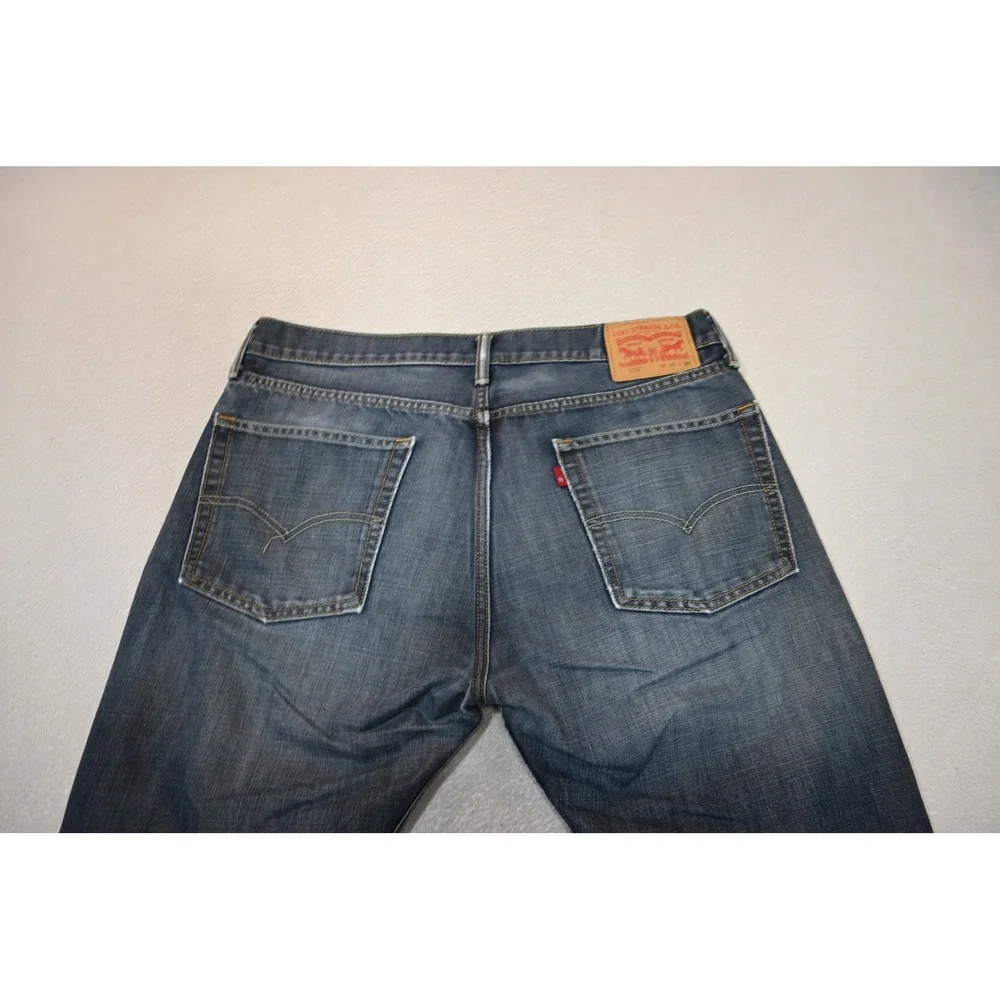 Levis 513 Slim Fit Jeans Mens 36x30 Dark Wash Blue Denim Pants Excellent